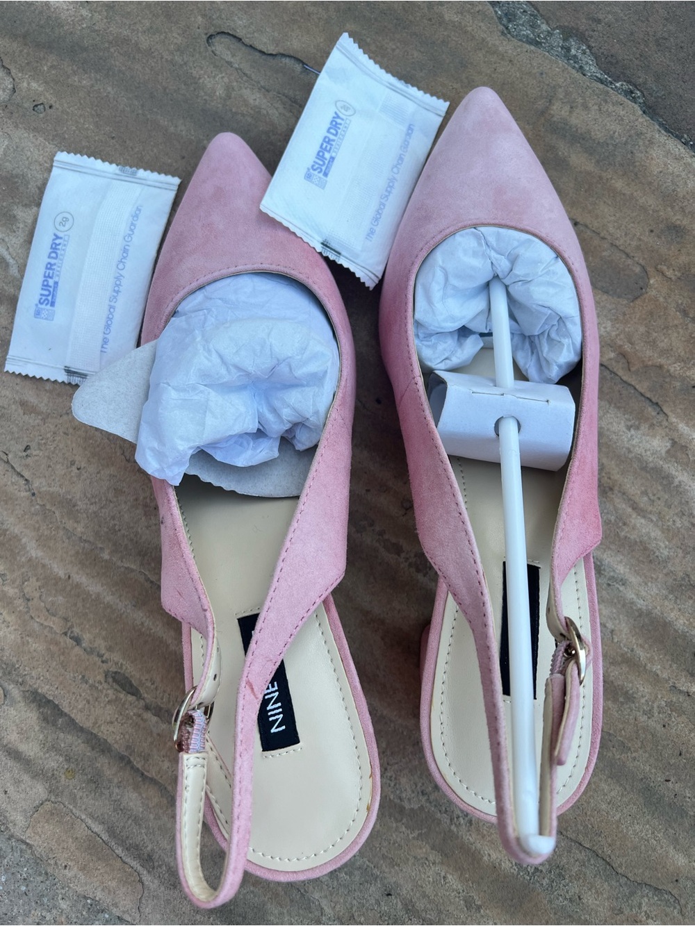 Nine West Blush Pink Suede Pointed Slingback Flats